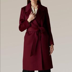 jaeger navy wrap coat